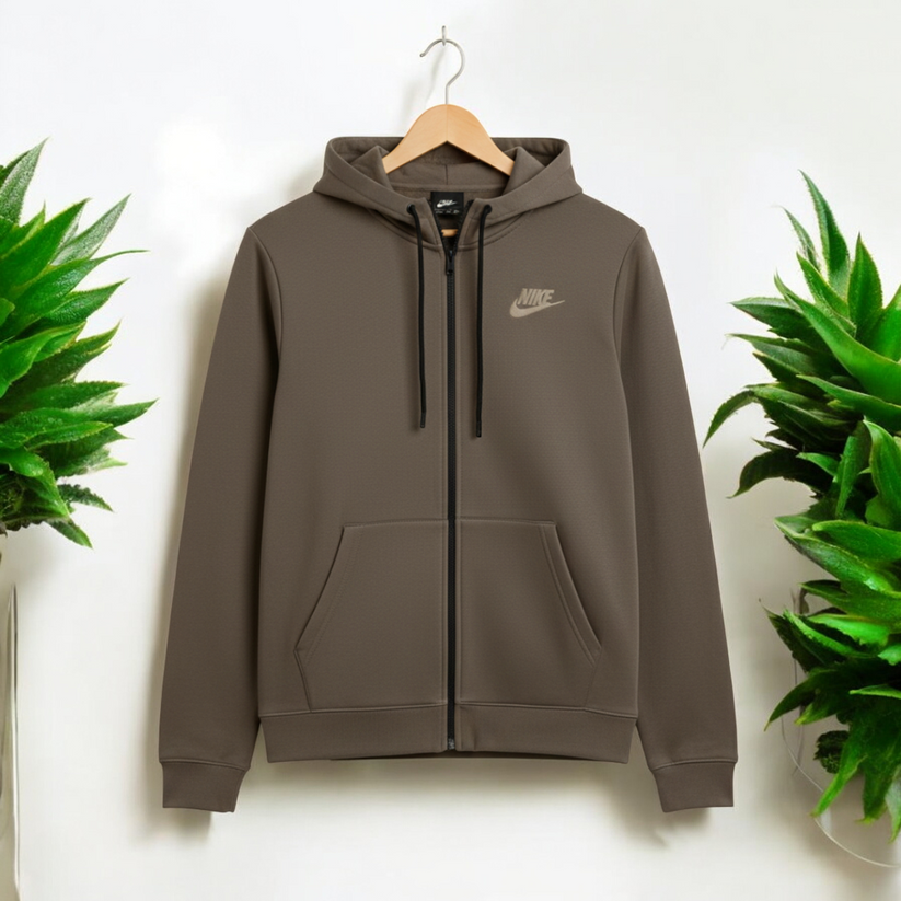 Coffee Colour Luxuries Men's Soft Cotton Zipper Hoodie