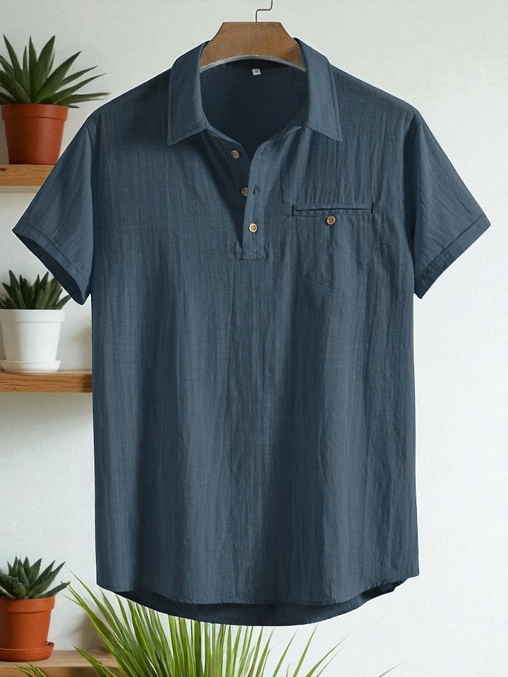 Grey Ash Premium Cotton Spread Collar Katua Shirt