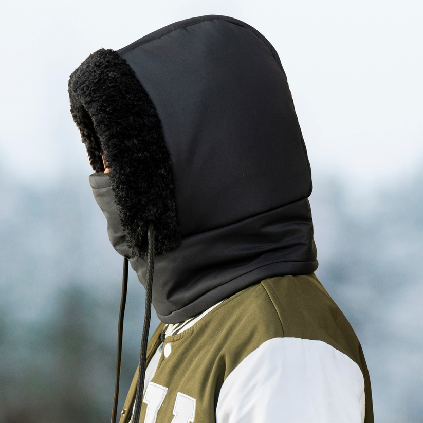 Winter Hood Cap Black colour