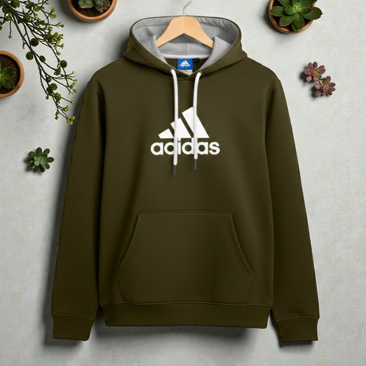 Olive Colour Luxuries Men's Soft Cotton Hoodie