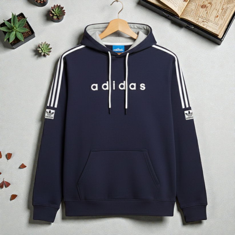 Navy Blue Colour Luxuries Men's Soft Cotton Sports Hoodie