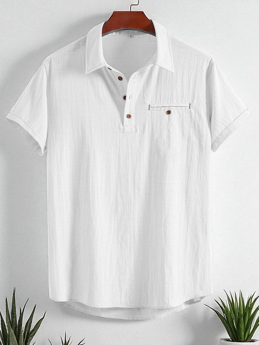 White Colour Premium Cotton Spread Collar Katua Shirt